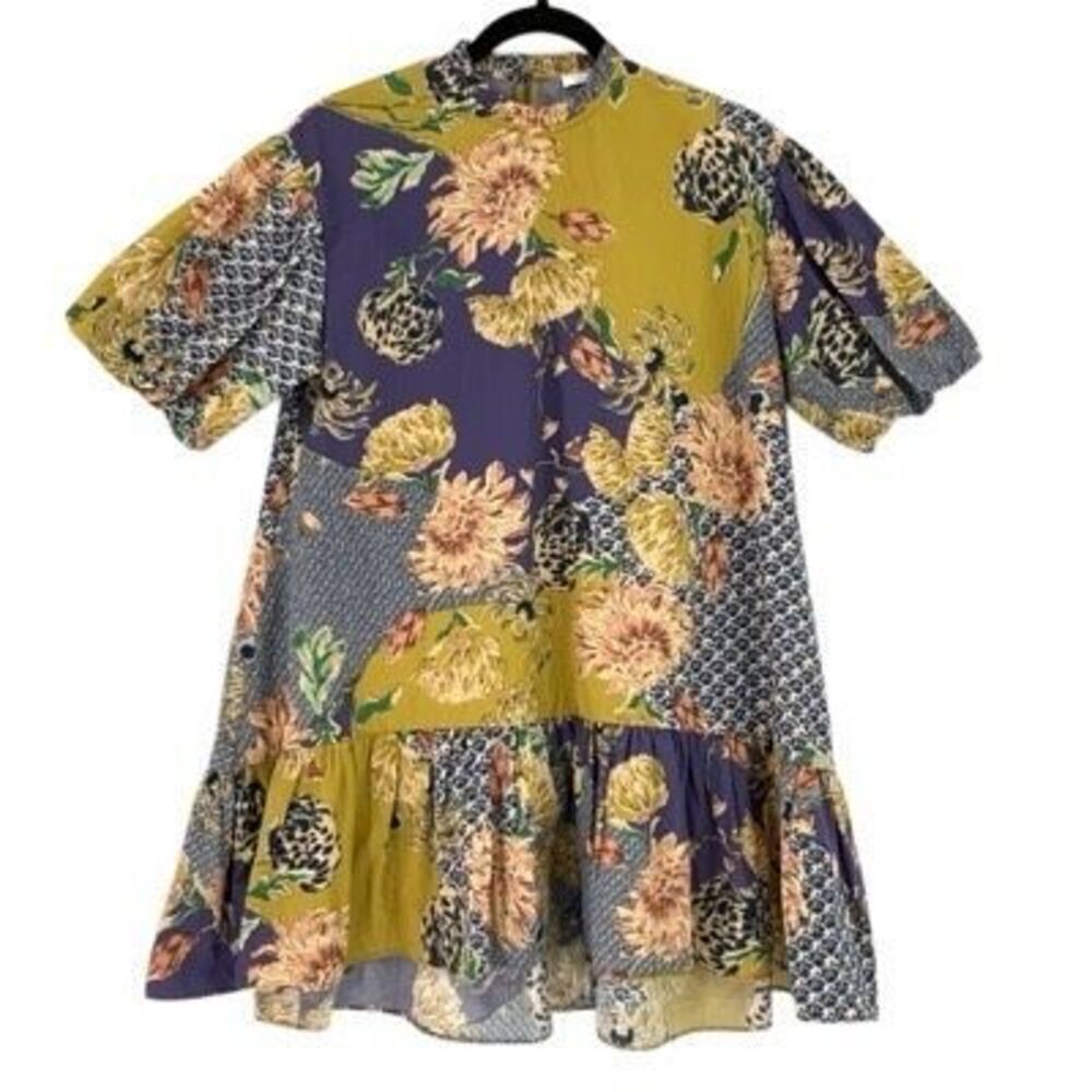 Next Multicolor Floral Print Short Sleeve Ruffle Tiered Dress Size 11yrs